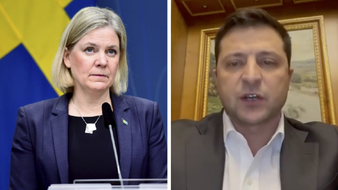 Magdalena Andersson och Volodymyr Zelenskyj