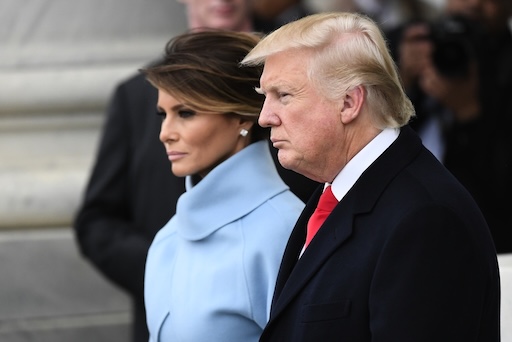 Melania och Donald Trump, fotograferade vid Trumps första installation 2017