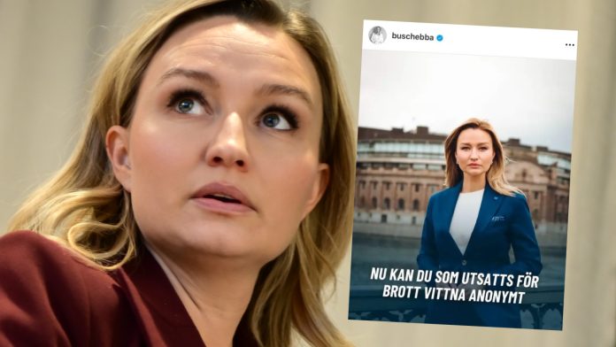 Instagram Ebba Busch anonyma vittnen