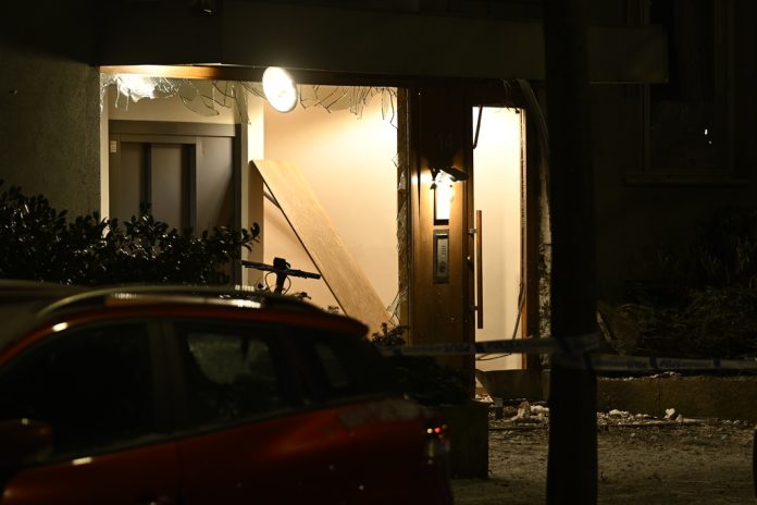 Port i Hammarby Sjöstad efter en sprängning