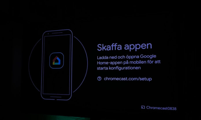 Bild på skärm med felmeddelande för en Google Chromecast