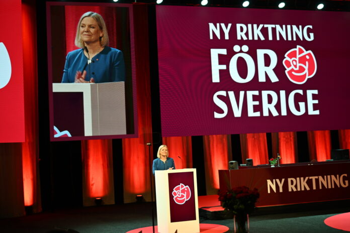 Partiledare Magdalena Andersson på Socialdemokraternas kongress i Göteborg